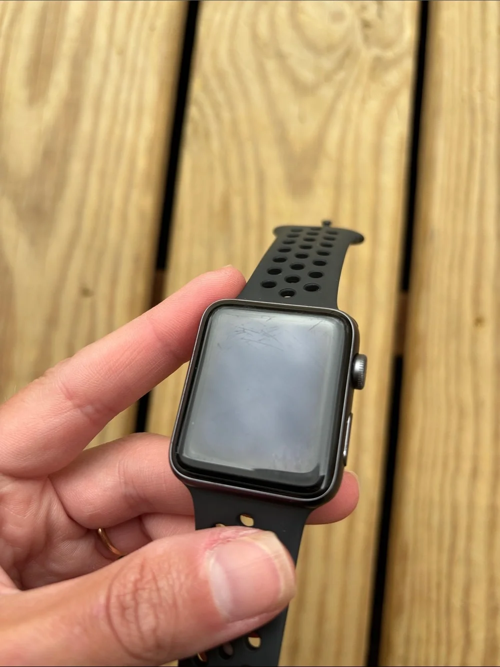 Apple Watch Series 3 42mm Black w/ black Apple sport band and charger!
